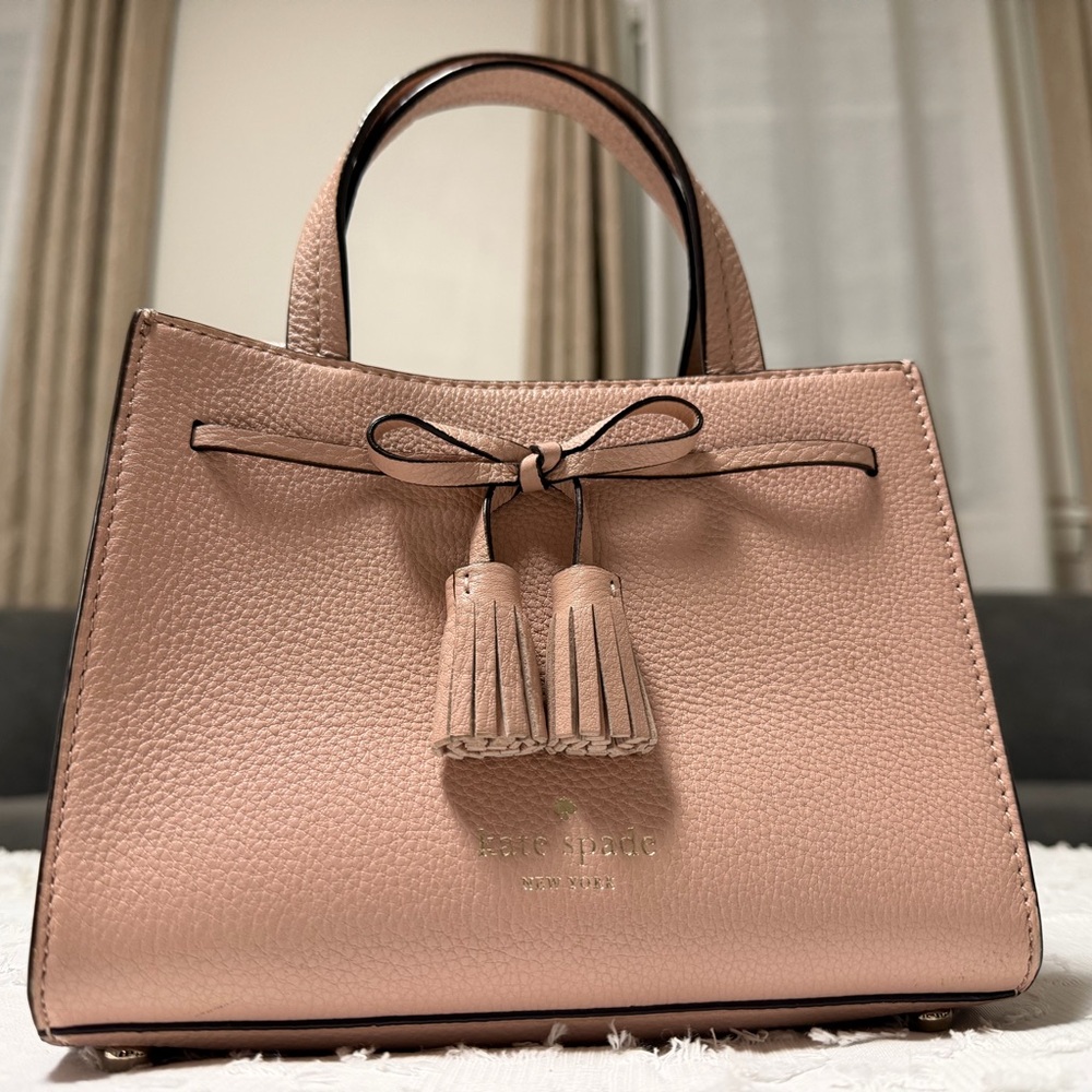 kate spade Blush Pink Pebbled Leather Tassel Satchel